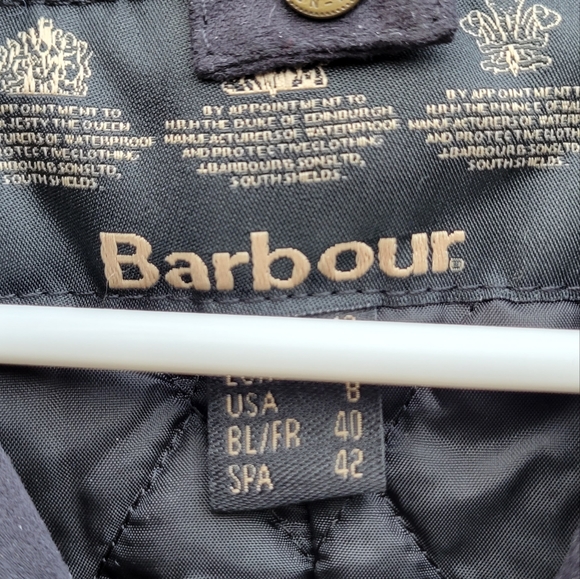 Barbour The Squire Waxed Jacket Size 8 - Picture 9 of 11